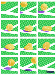 James Jessiman's design shows the movement of a tennis ball as it strikes the ground at more than 100mph.