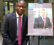 Student Khotso Marumo was one of the students keen to learn more about Willie Walsh's views during the opening lecture at Kingston Business School.