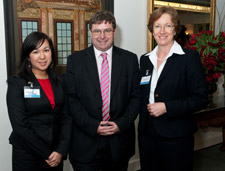 Charlene Edwards, Kingston’s Head of Knowledge Transfer (left), with Iain Grey, Chief Executive of the Technology Strategy Board, and Dr Debbie Buckley-Golder, Programme Director of Knowledge Transfer Partnerships.