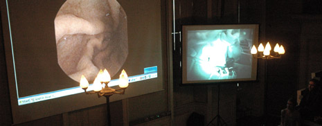 An image from Endo-Ecto, a performance by Phillip Warnell, Kingston University’s Director of Film-making