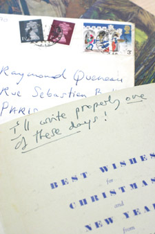 The collection includes postcards and Christmas cards sent between 1946 and 1975