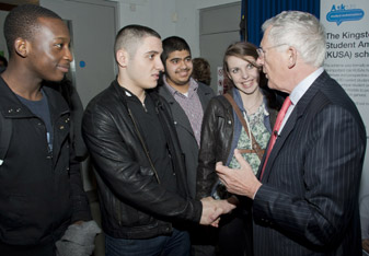Kingston’s student mentors and university club leaders were invited to hear Mr Hewer speak.