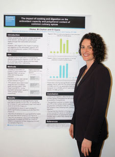 Kingston University Nutrition student Iona Baker with her prize-winning poster design.