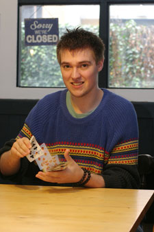 Paul Brown is studying business management systems while also setting up his own business as a magician.