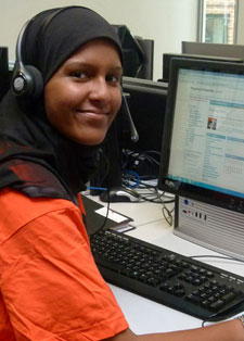 Hotline operator Rahimah Chattun has been making the most of her time at Kingston University, becoming a student ambassador and joining sports clubs.