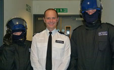 Third-year criminology students with Commander Michael Johnson