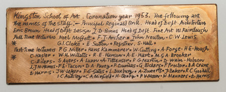 A brass plaque listing all the Art School staff was also found inside the capsule.