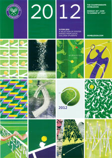 The official Wimbledon tennis poster is a combination of 12 designs by Kingston University students.