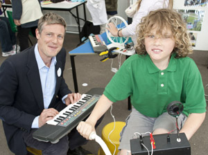 Zac Goldsmith at the launch of Smart Communities with Henry, a year six pupil from Fern Hill Primary School in Kingston.