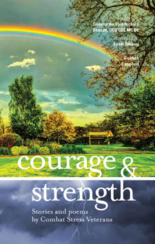 Front cover of Courage & Strength, the book of forces writing, being released by KU Press.