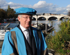 Nick Hewer received his honorary degree from Kingston University for his services to business and support of entrepreneurs in Britain.