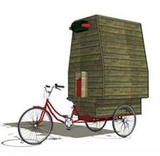 Chen Ying came up with the idea of a portable shower cubicle which could be simply assembled from wood and then mounted on the back of one of the rickshaws which are a common sight in Chinese cities.